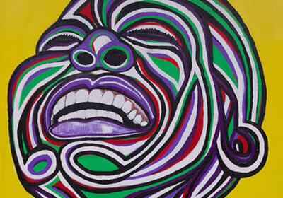 Eric Kelly Press Cover Photo of a Painting of a face.