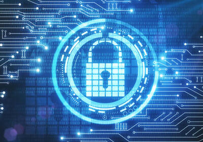 lock with cyber background