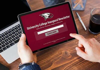 tablet with newsletter