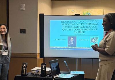 Dr. Pia Duncan and Dr. Carol Huynh presenting