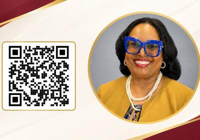 Dr. Bridget with Barcode for the event